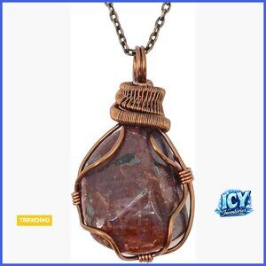 Handmade Ruby Pendant Necklace with Antique Bronze Chain